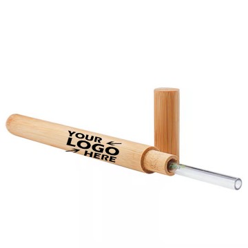 Glass Straw with Wood Case